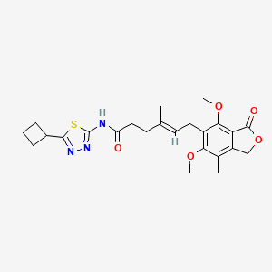 molecular formula C24H29N3O5S B12168335 (E)-N-(5-cyclobutyl-1,3,4-thiadiazol-2-yl)-6-(4,6-dimethoxy-7-methyl-3-oxo-1,3-dihydroisobenzofuran-5-yl)-4-methylhex-4-enamide 