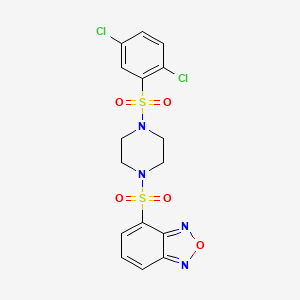 molecular formula C16H14Cl2N4O5S2 B12168342 4-({4-[(2,5-Dichlorophenyl)sulfonyl]piperazin-1-yl}sulfonyl)-2,1,3-benzoxadiazole 