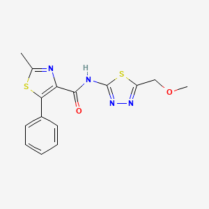 molecular formula C15H14N4O2S2 B12168439 N-(5-(methoxymethyl)-1,3,4-thiadiazol-2-yl)-2-methyl-5-phenylthiazole-4-carboxamide 