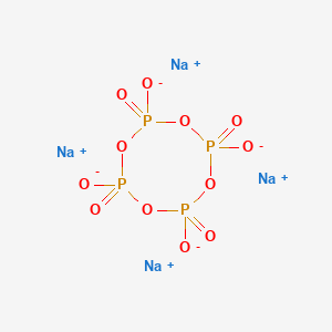 molecular formula Na4O12P4 B1216844 tetrasodium1,3,5,7-tetraoxido-2,4,6,8-tetraoxa-1lambda5,3lambda5,5lambda5,7lambda5-tetraphosphacyclooctane 1,3,5,7-tetraoxide CAS No. 13396-41-3