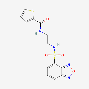 molecular formula C13H12N4O4S2 B12168444 N-{2-[(2,1,3-benzoxadiazol-4-ylsulfonyl)amino]ethyl}thiophene-2-carboxamide 