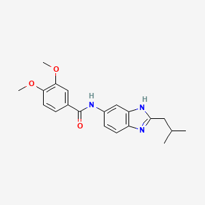 molecular formula C20H23N3O3 B12168449 3,4-dimethoxy-N-[2-(2-methylpropyl)-1H-benzimidazol-5-yl]benzamide 