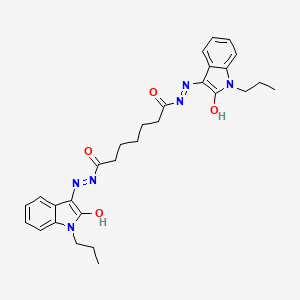 molecular formula C29H34N6O4 B12168477 N'~1~-[(3E)-2-oxo-1-propyl-1,2-dihydro-3H-indol-3-ylidene]-N'~7~-[(3Z)-2-oxo-1-propyl-1,2-dihydro-3H-indol-3-ylidene]heptanedihydrazide 