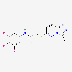molecular formula C14H10F3N5OS B12168526 2-[(3-methyl[1,2,4]triazolo[4,3-b]pyridazin-6-yl)sulfanyl]-N-(3,4,5-trifluorophenyl)acetamide 