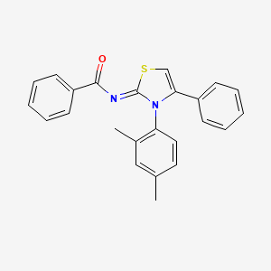 molecular formula C24H20N2OS B12168532 N-[3-(2,4-dimethylphenyl)-4-phenyl-2,3-dihydro-1,3-thiazol-2-ylidene]benzamide 