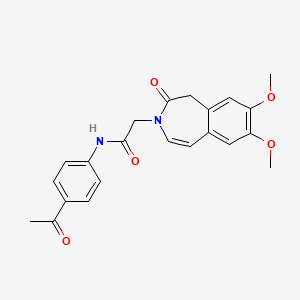 molecular formula C22H22N2O5 B12168559 N-(4-acetylphenyl)-2-(7,8-dimethoxy-2-oxo-1,2-dihydro-3H-3-benzazepin-3-yl)acetamide 