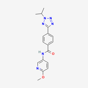 molecular formula C17H18N6O2 B12168579 N-(6-methoxypyridin-3-yl)-4-[2-(propan-2-yl)-2H-tetrazol-5-yl]benzamide 