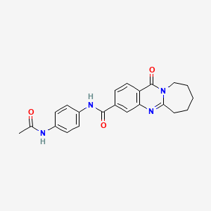 molecular formula C22H22N4O3 B12168596 N-[4-(acetylamino)phenyl]-12-oxo-6,7,8,9,10,12-hexahydroazepino[2,1-b]quinazoline-3-carboxamide 