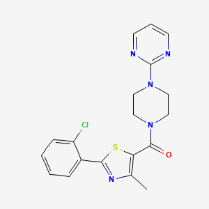 molecular formula C19H18ClN5OS B12168599 [2-(2-Chlorophenyl)-4-methyl-1,3-thiazol-5-yl][4-(pyrimidin-2-yl)piperazin-1-yl]methanone 
