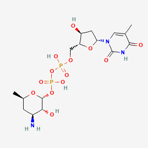 molecular formula C16H27N3O13P2 B1216860 dTDP-3-amino-3,4,6-trideoxy-alpha-D-glucose 