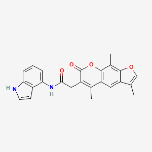 molecular formula C24H20N2O4 B12168629 N-(1H-indol-4-yl)-2-(3,5,9-trimethyl-7-oxo-7H-furo[3,2-g]chromen-6-yl)acetamide 