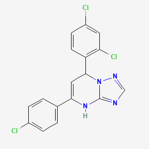 molecular formula C17H11Cl3N4 B12168668 5-(4-Chlorophenyl)-7-(2,4-dichlorophenyl)-3,7-dihydro[1,2,4]triazolo[1,5-a]pyrimidine 