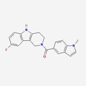 molecular formula C21H18FN3O B12168677 (8-fluoro-1,3,4,5-tetrahydro-2H-pyrido[4,3-b]indol-2-yl)(1-methyl-1H-indol-5-yl)methanone 