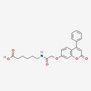 molecular formula C23H23NO6 B12168684 6-({[(2-oxo-4-phenyl-2H-chromen-7-yl)oxy]acetyl}amino)hexanoic acid 