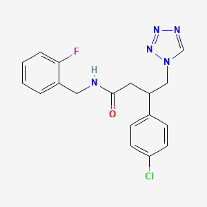 molecular formula C18H17ClFN5O B12168692 3-(4-chlorophenyl)-N-(2-fluorobenzyl)-4-(1H-tetrazol-1-yl)butanamide 