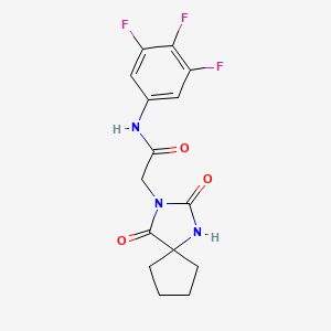 molecular formula C15H14F3N3O3 B12168701 2-(2,4-dioxo-1,3-diazaspiro[4.4]non-3-yl)-N-(3,4,5-trifluorophenyl)acetamide 