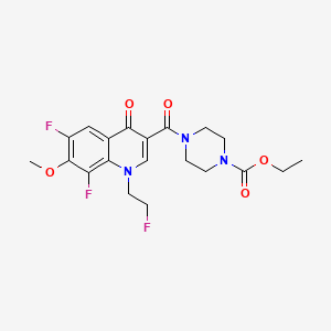 molecular formula C20H22F3N3O5 B12168712 Ethyl 4-{[6,8-difluoro-1-(2-fluoroethyl)-7-methoxy-4-oxo-1,4-dihydroquinolin-3-yl]carbonyl}piperazine-1-carboxylate 