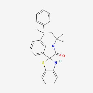 molecular formula C26H24N2OS B12168741 4',4',6'-trimethyl-6'-phenyl-5',6'-dihydro-3H,4'H-spiro[1,3-benzothiazole-2,1'-pyrrolo[3,2,1-ij]quinolin]-2'-one 