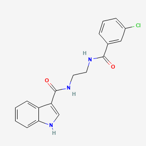 molecular formula C18H16ClN3O2 B12168787 N-(2-{[(3-chlorophenyl)carbonyl]amino}ethyl)-1H-indole-3-carboxamide 