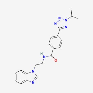 molecular formula C20H21N7O B12168789 N-[2-(1H-benzimidazol-1-yl)ethyl]-4-[2-(propan-2-yl)-2H-tetrazol-5-yl]benzamide 