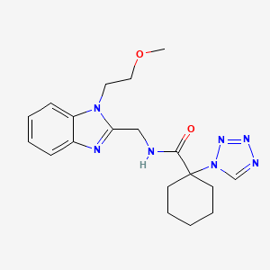 molecular formula C19H25N7O2 B12168823 N-{[1-(2-methoxyethyl)-1H-benzimidazol-2-yl]methyl}-1-(1H-tetrazol-1-yl)cyclohexanecarboxamide 