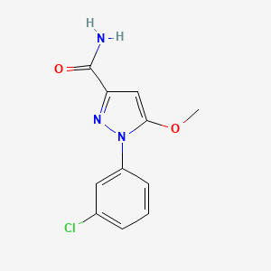 molecular formula C11H10ClN3O2 B1216886 3-氨基甲酰基-1-(3-氯苯基)-5-甲氧基吡唑 CAS No. 54708-52-0