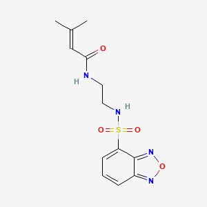 molecular formula C13H16N4O4S B12168863 N-{2-[(2,1,3-benzoxadiazol-4-ylsulfonyl)amino]ethyl}-3-methylbut-2-enamide 