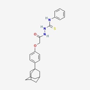 molecular formula C25H29N3O2S B12168870 Acetic acid, 2-(4-tricyclo[3.3.1.13,7]dec-1-ylphenoxy)-, 2-[(phenylamino)thioxomethyl]hydrazide CAS No. 325775-48-2