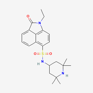 molecular formula C22H29N3O3S B12168909 1-ethyl-2-oxo-N-(2,2,6,6-tetramethylpiperidin-4-yl)-1,2-dihydrobenzo[cd]indole-6-sulfonamide 