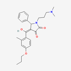 molecular formula C26H32N2O4 B12168922 1-[3-(dimethylamino)propyl]-3-hydroxy-4-[(2-methyl-4-propoxyphenyl)carbonyl]-5-phenyl-1,5-dihydro-2H-pyrrol-2-one 