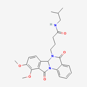 molecular formula C25H29N3O5 B12168945 4-(9,10-dimethoxy-5,11-dioxo-6a,11-dihydroisoindolo[2,1-a]quinazolin-6(5H)-yl)-N-(2-methylpropyl)butanamide 