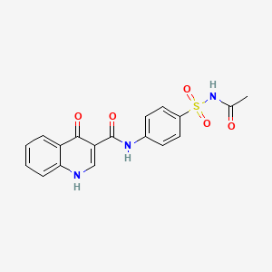 molecular formula C18H15N3O5S B12168964 N-[4-(acetylsulfamoyl)phenyl]-4-oxo-1,4-dihydroquinoline-3-carboxamide 