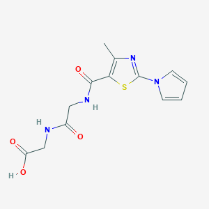 molecular formula C13H14N4O4S B12169057 N-{[4-methyl-2-(1H-pyrrol-1-yl)-1,3-thiazol-5-yl]carbonyl}glycylglycine 