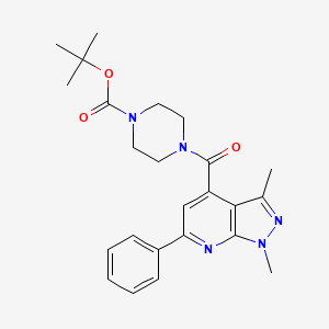 molecular formula C24H29N5O3 B12169093 tert-butyl 4-[(1,3-dimethyl-6-phenyl-1H-pyrazolo[3,4-b]pyridin-4-yl)carbonyl]piperazine-1-carboxylate 