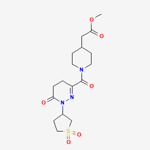 molecular formula C17H25N3O6S B12169127 Methyl (1-{[1-(1,1-dioxidotetrahydrothiophen-3-yl)-6-oxo-1,4,5,6-tetrahydropyridazin-3-yl]carbonyl}piperidin-4-yl)acetate 