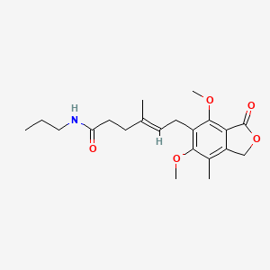 molecular formula C21H29NO5 B12169147 (4E)-6-(4,6-dimethoxy-7-methyl-3-oxo-1,3-dihydro-2-benzofuran-5-yl)-4-methyl-N-propylhex-4-enamide 