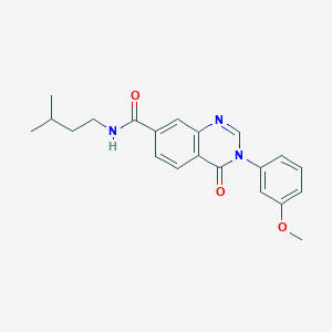 molecular formula C21H23N3O3 B12169192 3-(3-methoxyphenyl)-N-(3-methylbutyl)-4-oxo-3,4-dihydroquinazoline-7-carboxamide 