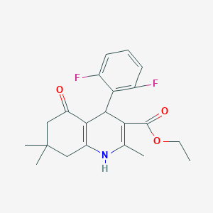 molecular formula C21H23F2NO3 B12169198 Ethyl 4-(2,6-difluorophenyl)-2,7,7-trimethyl-5-oxo-1,4,5,6,7,8-hexahydroquinoline-3-carboxylate 