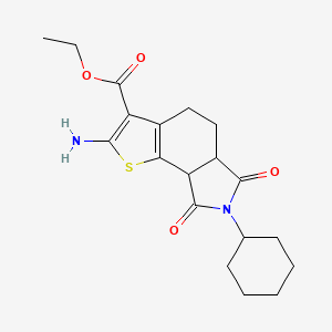 2-Amino-7-cyclohexyl-6,8-dioxo-4,5,5a,8a-tetrahydrothieno[2,3-e]isoindole-3-carboxylic acid ethyl ester
