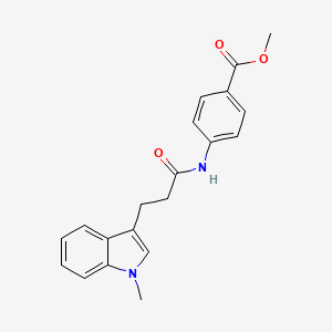 molecular formula C20H20N2O3 B12169224 methyl 4-{[3-(1-methyl-1H-indol-3-yl)propanoyl]amino}benzoate 