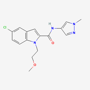 molecular formula C16H17ClN4O2 B12169252 5-chloro-1-(2-methoxyethyl)-N-(1-methyl-1H-pyrazol-4-yl)-1H-indole-2-carboxamide 