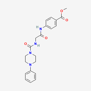 molecular formula C21H24N4O4 B12169300 methyl 4-({N-[(4-phenylpiperazin-1-yl)carbonyl]glycyl}amino)benzoate 