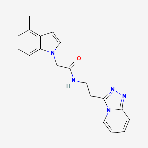 molecular formula C19H19N5O B12169359 2-(4-methyl-1H-indol-1-yl)-N-[2-([1,2,4]triazolo[4,3-a]pyridin-3-yl)ethyl]acetamide 