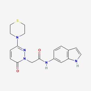 molecular formula C18H19N5O2S B12169377 N-(1H-indol-6-yl)-2-[6-oxo-3-(thiomorpholin-4-yl)pyridazin-1(6H)-yl]acetamide 