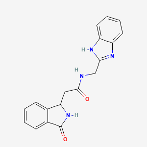 molecular formula C18H16N4O2 B12169415 N-(1H-benzimidazol-2-ylmethyl)-2-(3-oxo-2,3-dihydro-1H-isoindol-1-yl)acetamide 