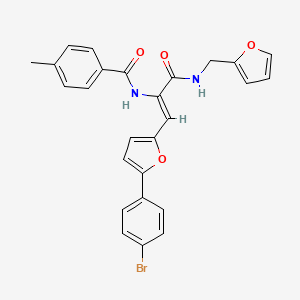 molecular formula C26H21BrN2O4 B12169418 N-{(1Z)-1-[5-(4-bromophenyl)furan-2-yl]-3-[(furan-2-ylmethyl)amino]-3-oxoprop-1-en-2-yl}-4-methylbenzamide 