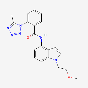 molecular formula C20H20N6O2 B12169425 N-[1-(2-methoxyethyl)-1H-indol-4-yl]-2-(5-methyl-1H-tetrazol-1-yl)benzamide 