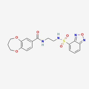 molecular formula C18H18N4O6S B12169436 N-{2-[(2,1,3-benzoxadiazol-4-ylsulfonyl)amino]ethyl}-3,4-dihydro-2H-1,5-benzodioxepine-7-carboxamide 
