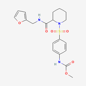 molecular formula C19H23N3O6S B12169457 Carbamic acid, [4-[[2-[[(2-furanylmethyl)amino]carbonyl]-1-piperidinyl]sulfonyl]phenyl]-, methyl ester CAS No. 483967-97-1