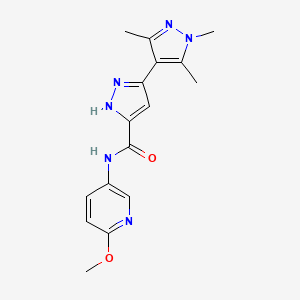 molecular formula C16H18N6O2 B12169490 N-(6-methoxypyridin-3-yl)-1',3',5'-trimethyl-1'H,2H-3,4'-bipyrazole-5-carboxamide 